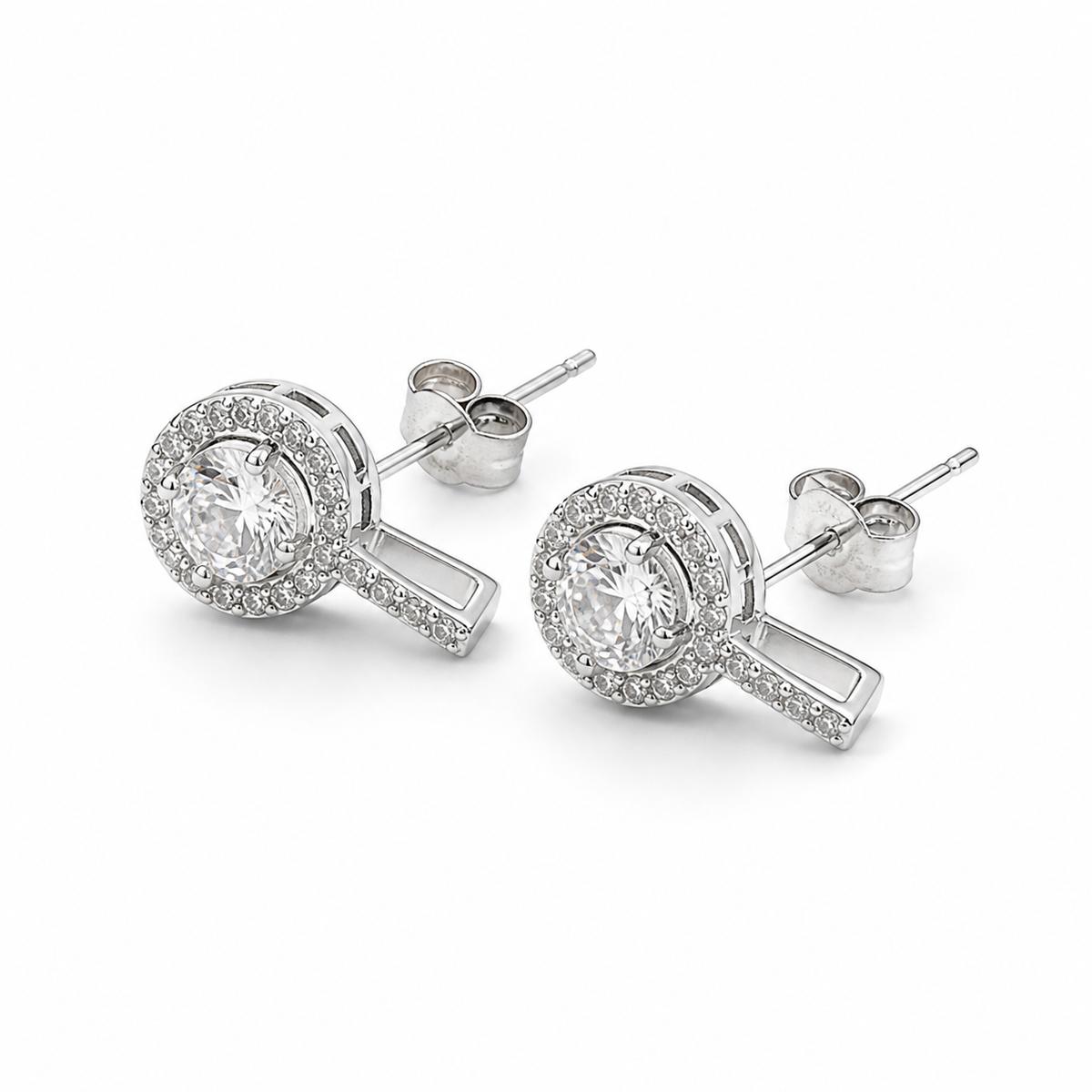 Silver Noor Halo Swing Earrings product image 6