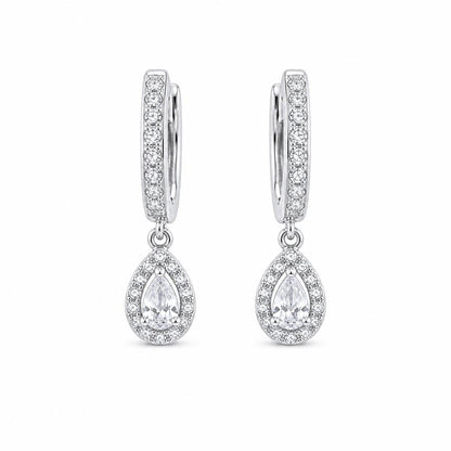 Silver Noor Pear Huggie Earrings product image 1