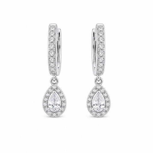 Silver Noor Pear Huggie Earrings product image 1