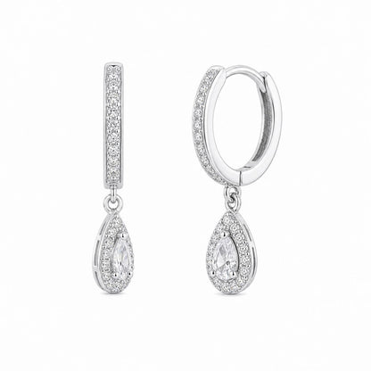 Silver Noor Pear Huggie Earrings product image 3