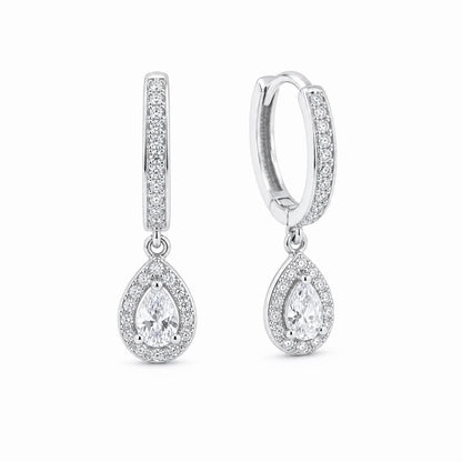 Silver Noor Pear Huggie Earrings product image 2