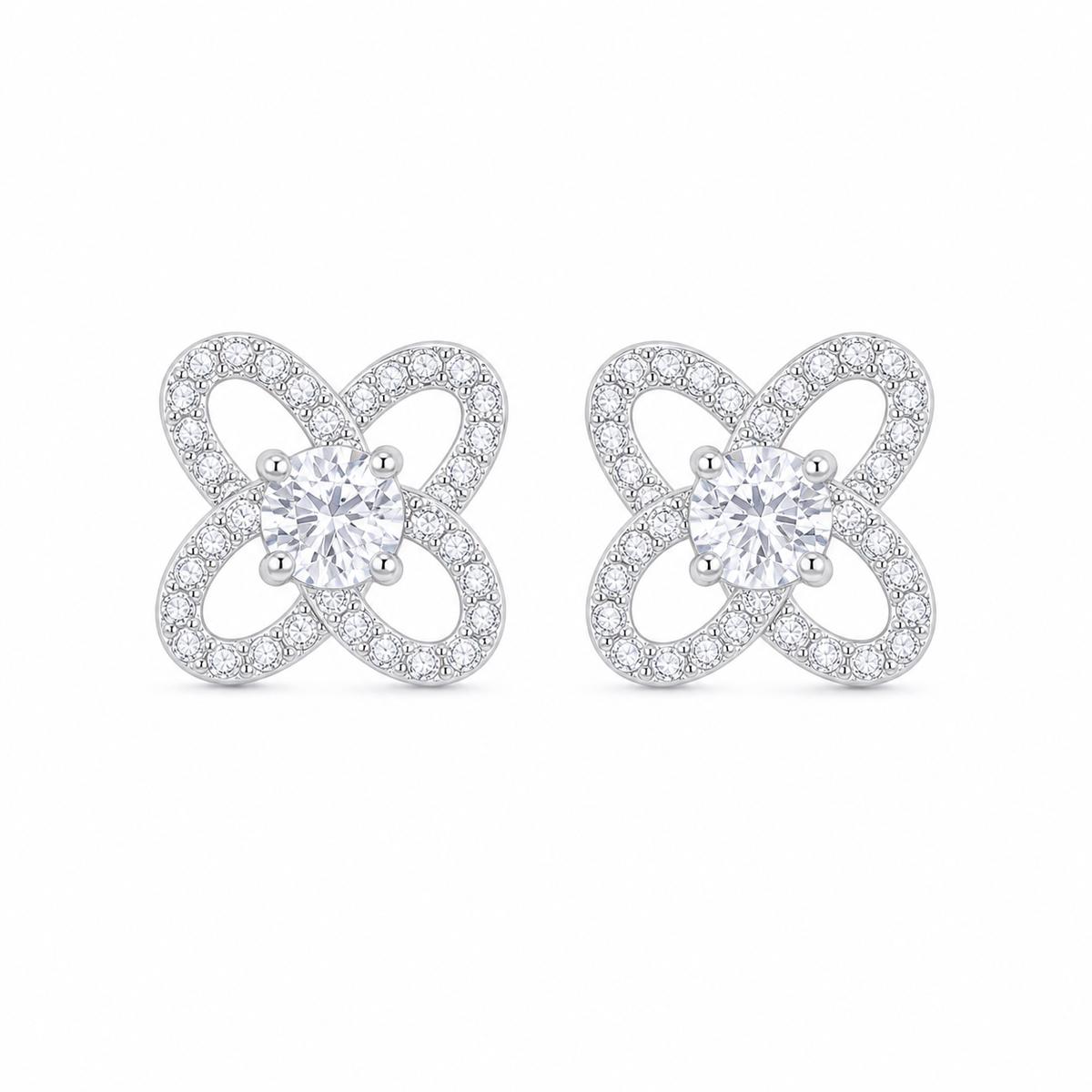 Silver Oria Clover Bloom Earrings product image 1