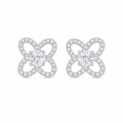 Silver Oria Clover Bloom Earrings product image 1