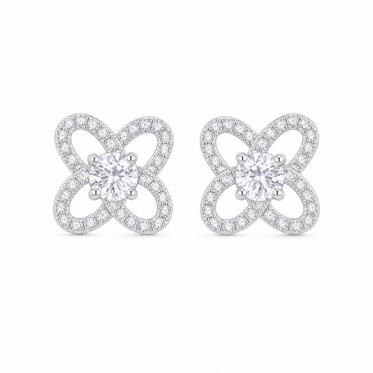 Silver Oria Clover Bloom Earrings product image 1