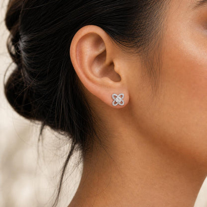 Silver Oria Clover Bloom Earrings product image 7
