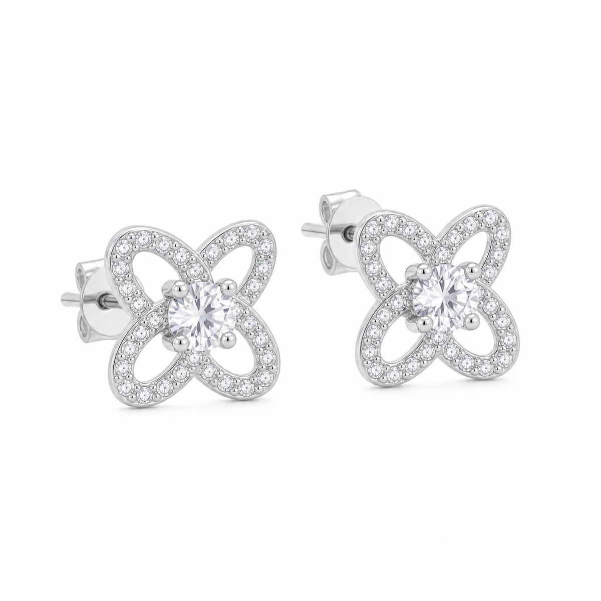 Silver Oria Clover Bloom Earrings product image 2