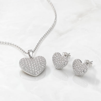 Silver Pave Heart Glow Jewellery Set product image 1