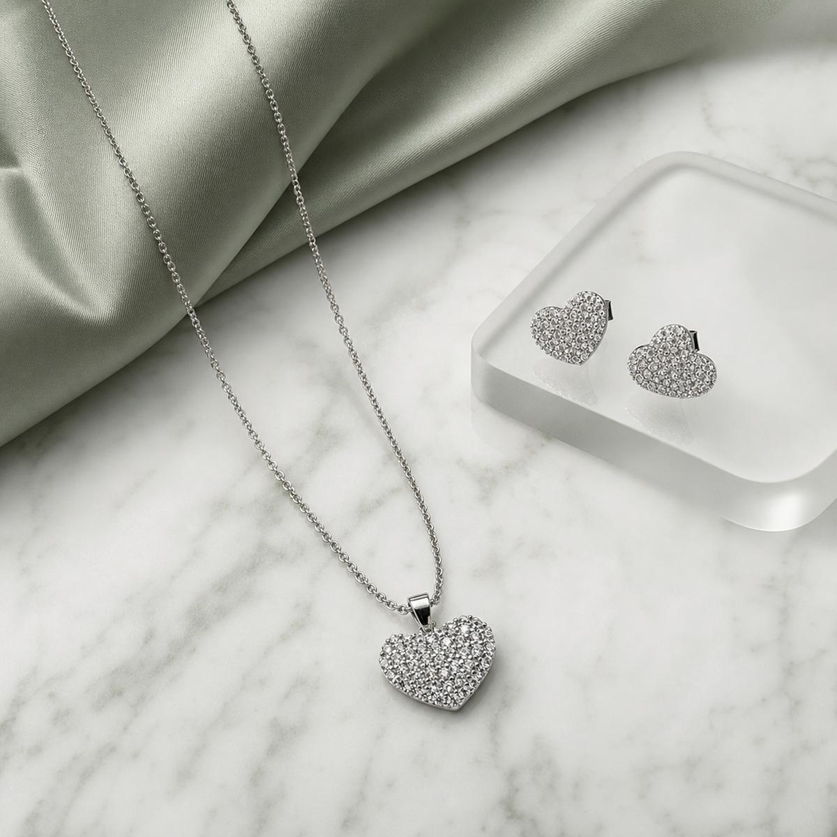 Silver Pave Heart Glow Jewellery Set product image 3