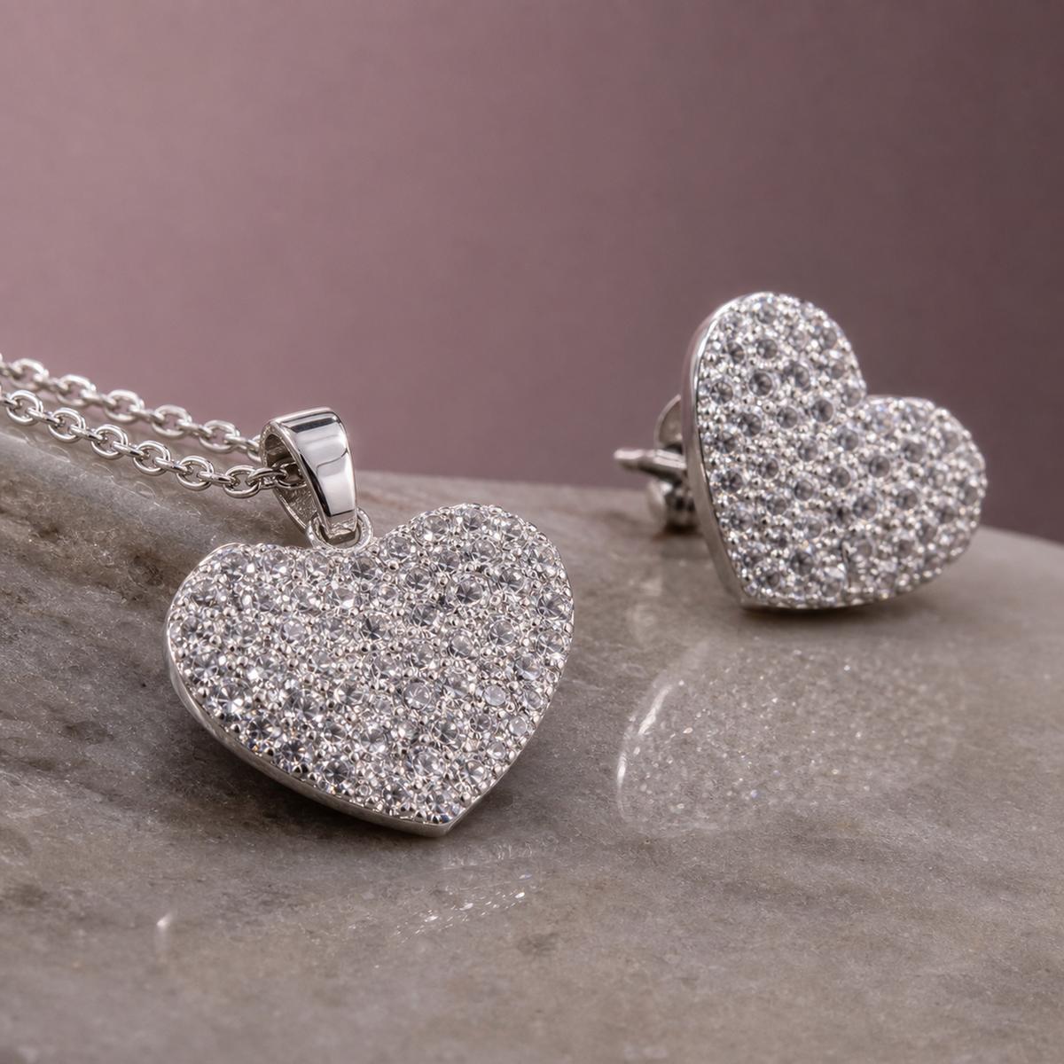 Silver Pave Heart Glow Jewellery Set product image 4