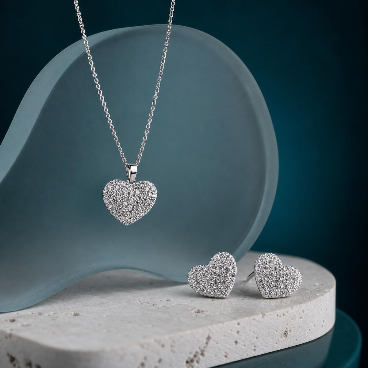 Silver Pave Heart Glow Jewellery Set product image 5