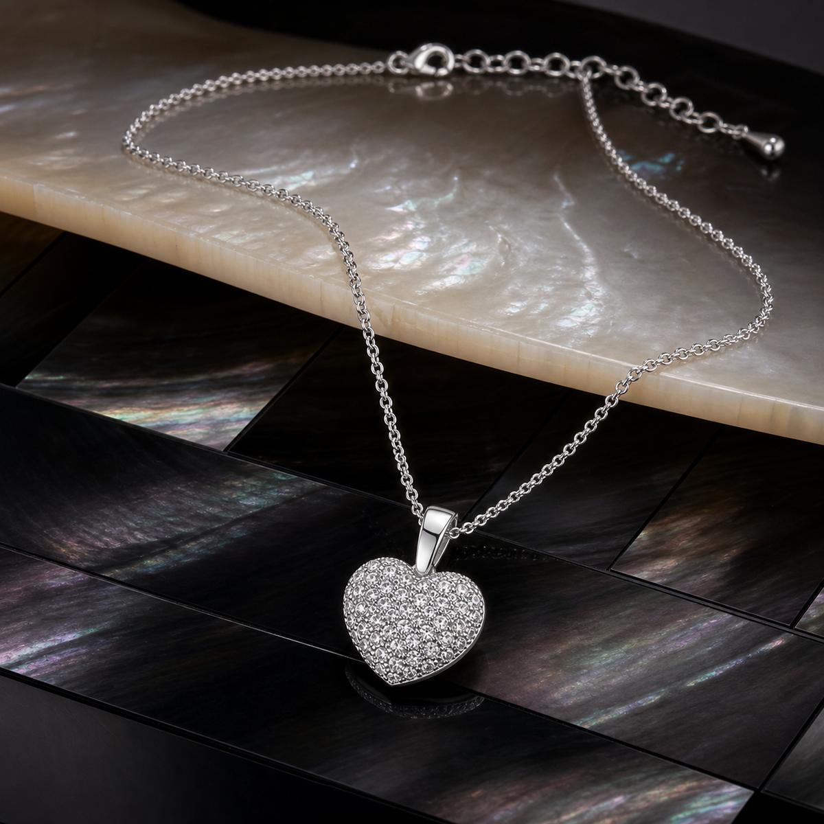Silver Pave Heart Pendant product image 3