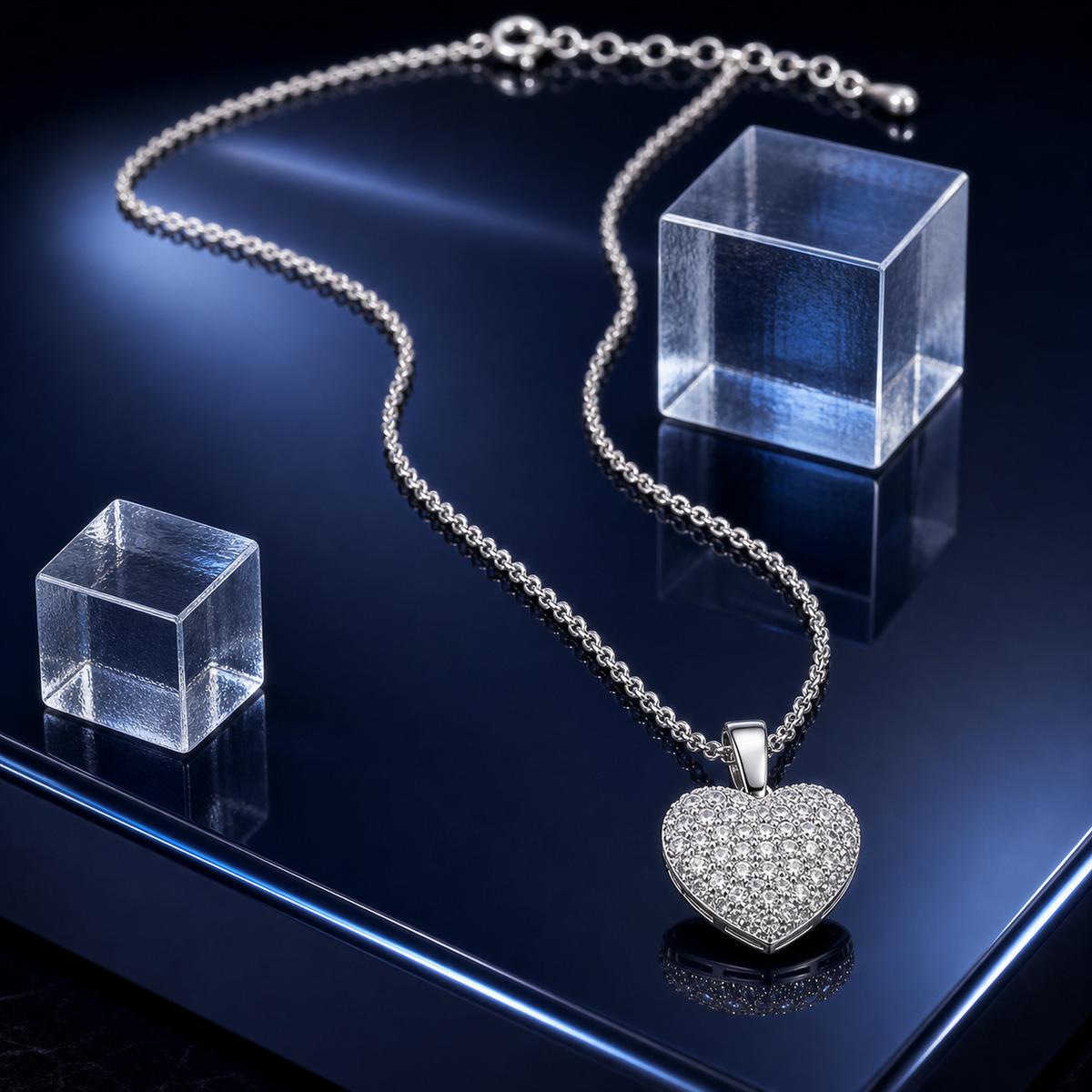 Silver Pave Heart Pendant product image 4