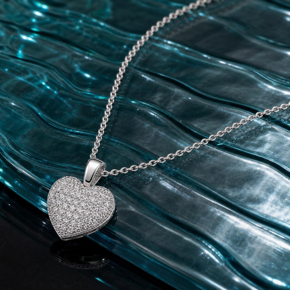 Silver Pave Heart Pendant product image 7