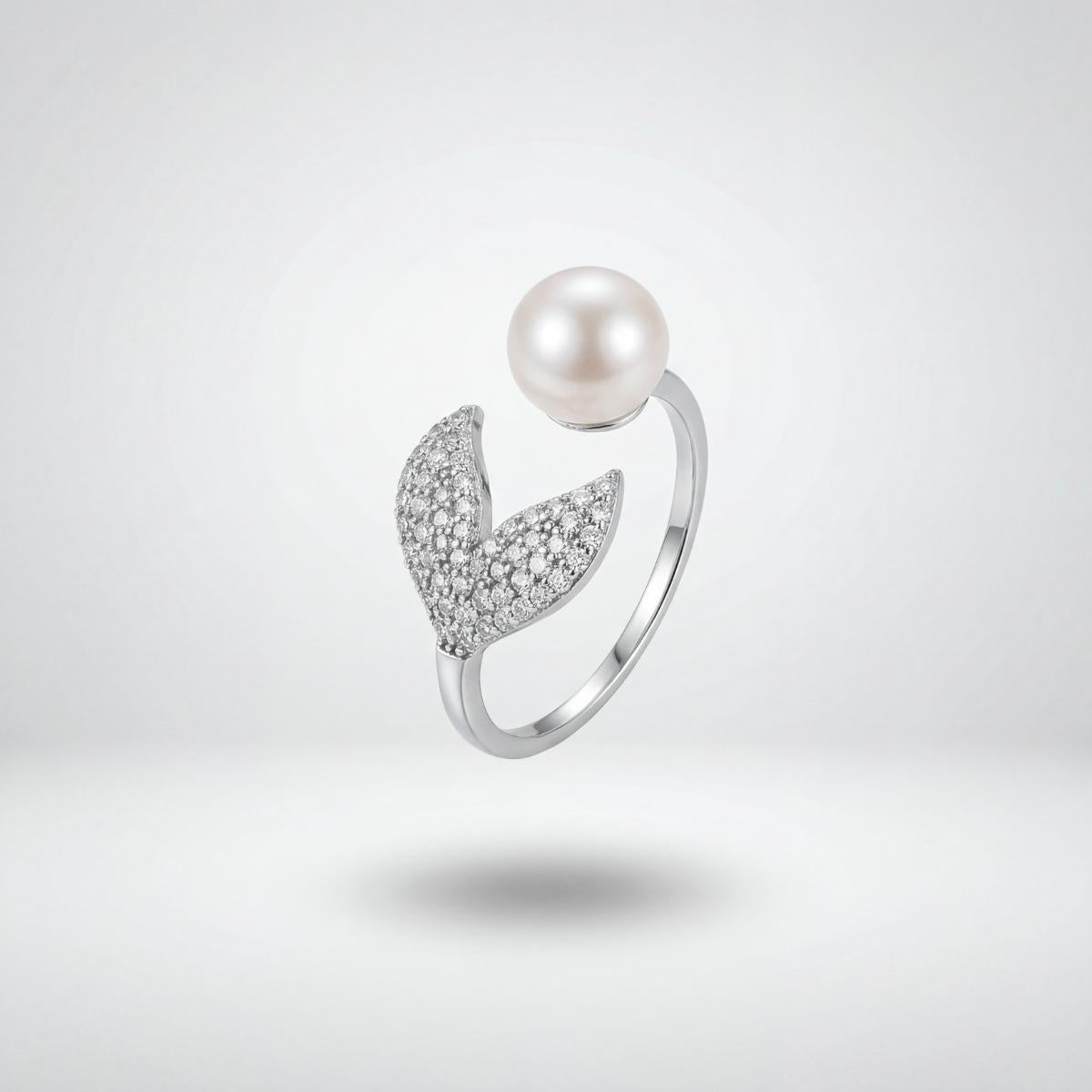 Silver Adjustable Pearl Bloom Ring product image 1
