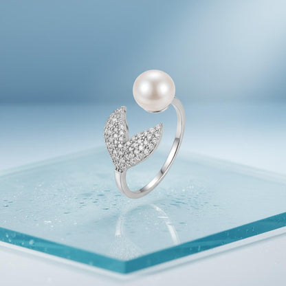 Silver Adjustable Pearl Bloom Ring product image 2