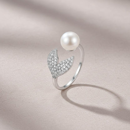 Silver Adjustable Pearl Bloom Ring product image 3