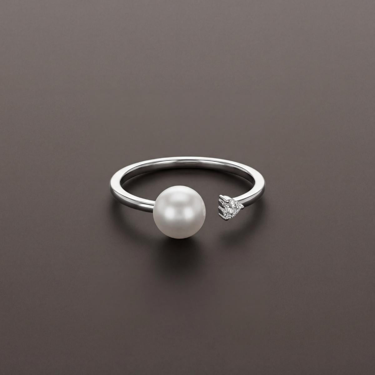 Silver Adjustable Pearl Duo Ring product image 3