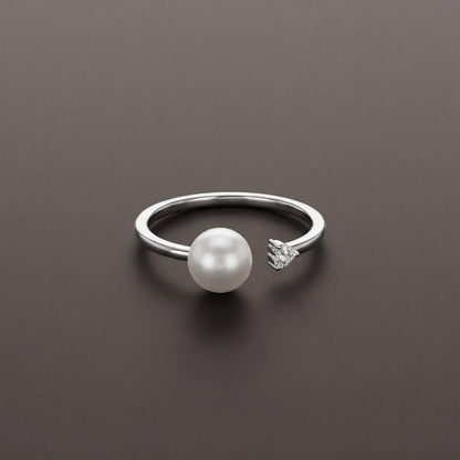 Silver Adjustable Pearl Duo Ring product image 3