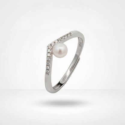 Silver Adjustable Pearl Line Ring product image 1