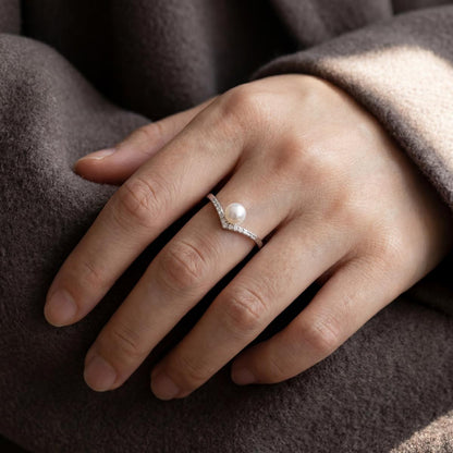 Silver Adjustable Pearl Line Ring product image 5
