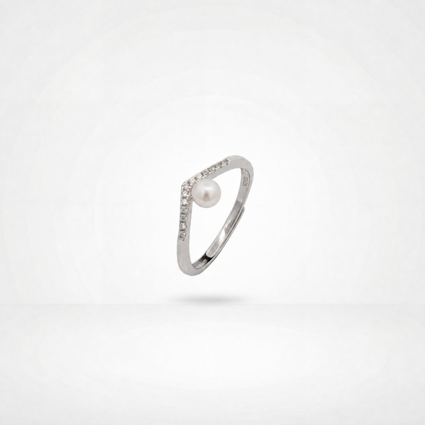 Silver Adjustable Pearl Line Ring product image 7