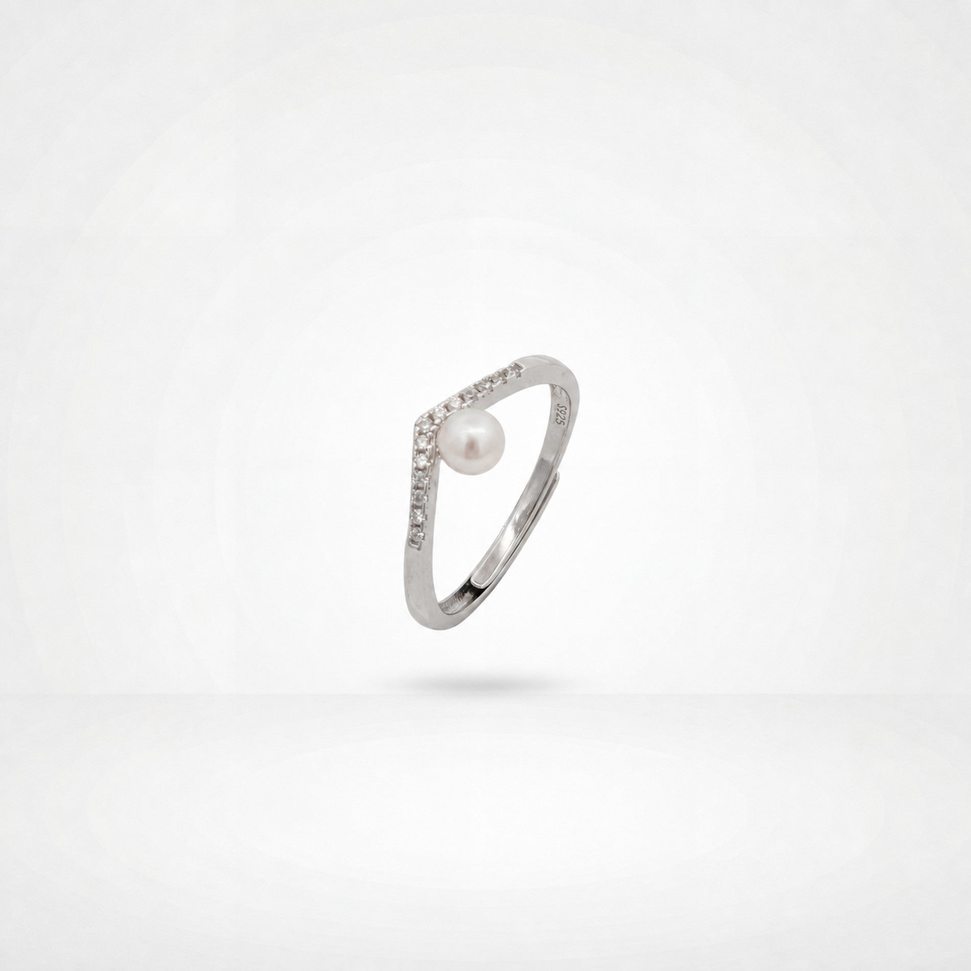 Silver Adjustable Pearl Line Ring product image 7