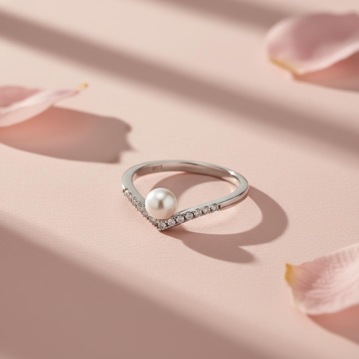 Silver Adjustable Pearl Line Ring product image 2