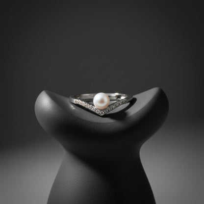 Silver Adjustable Pearl Line Ring product image 3