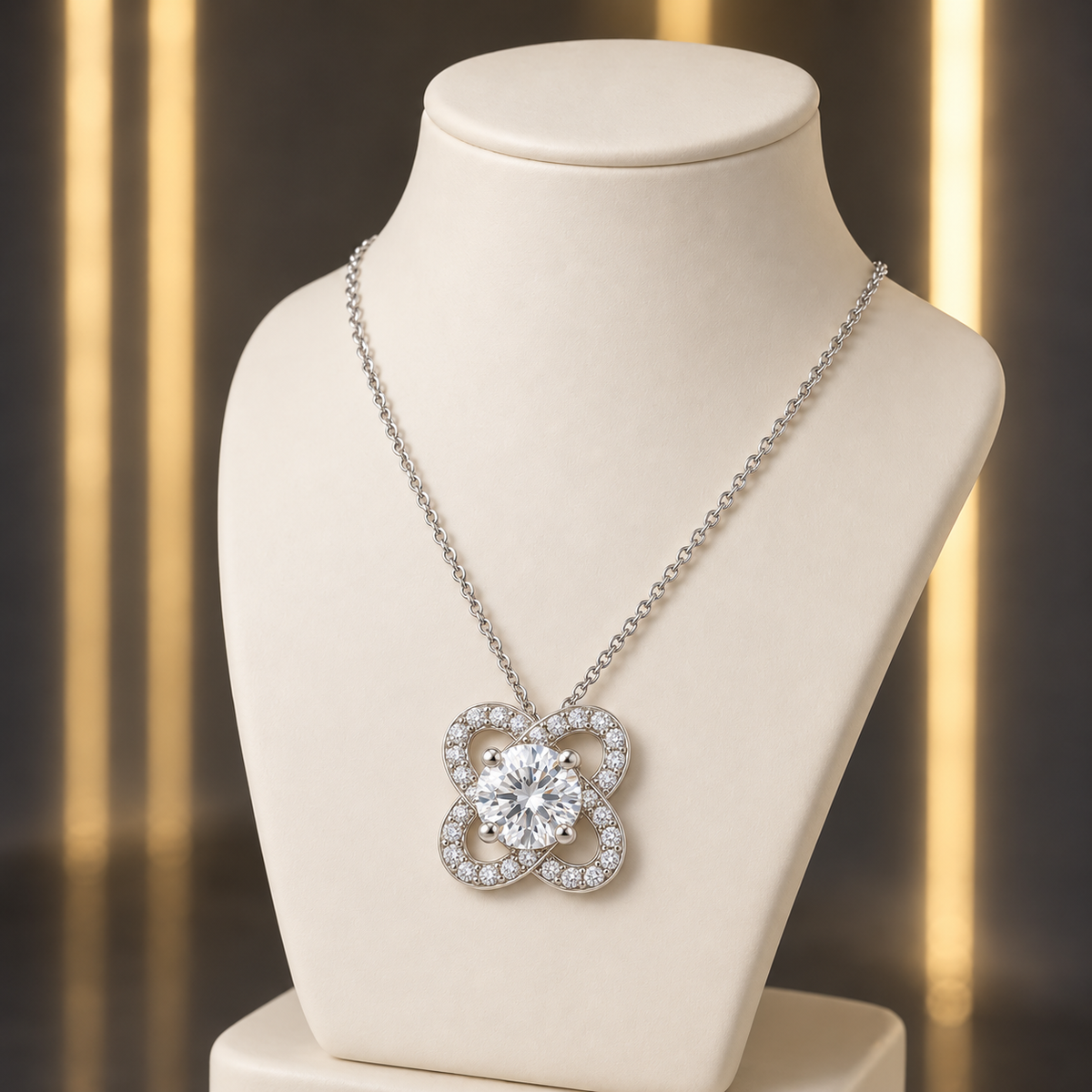 Silver Petal Cross Bloom Pendant