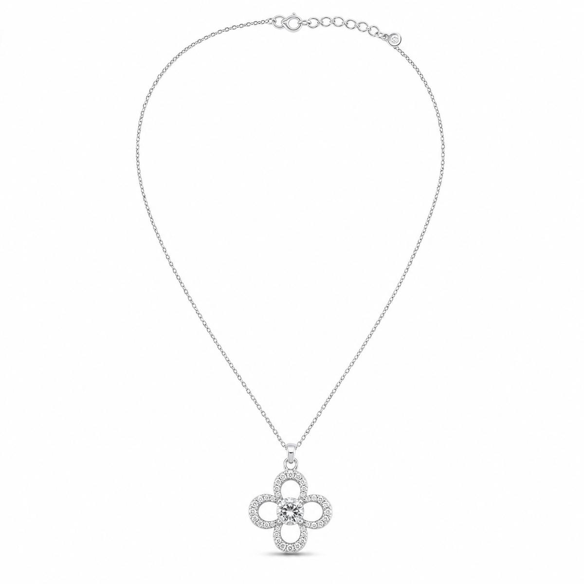 Silver Petal Cross Bloom Pendant product image 1