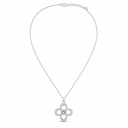 Silver Petal Cross Bloom Pendant product image 1