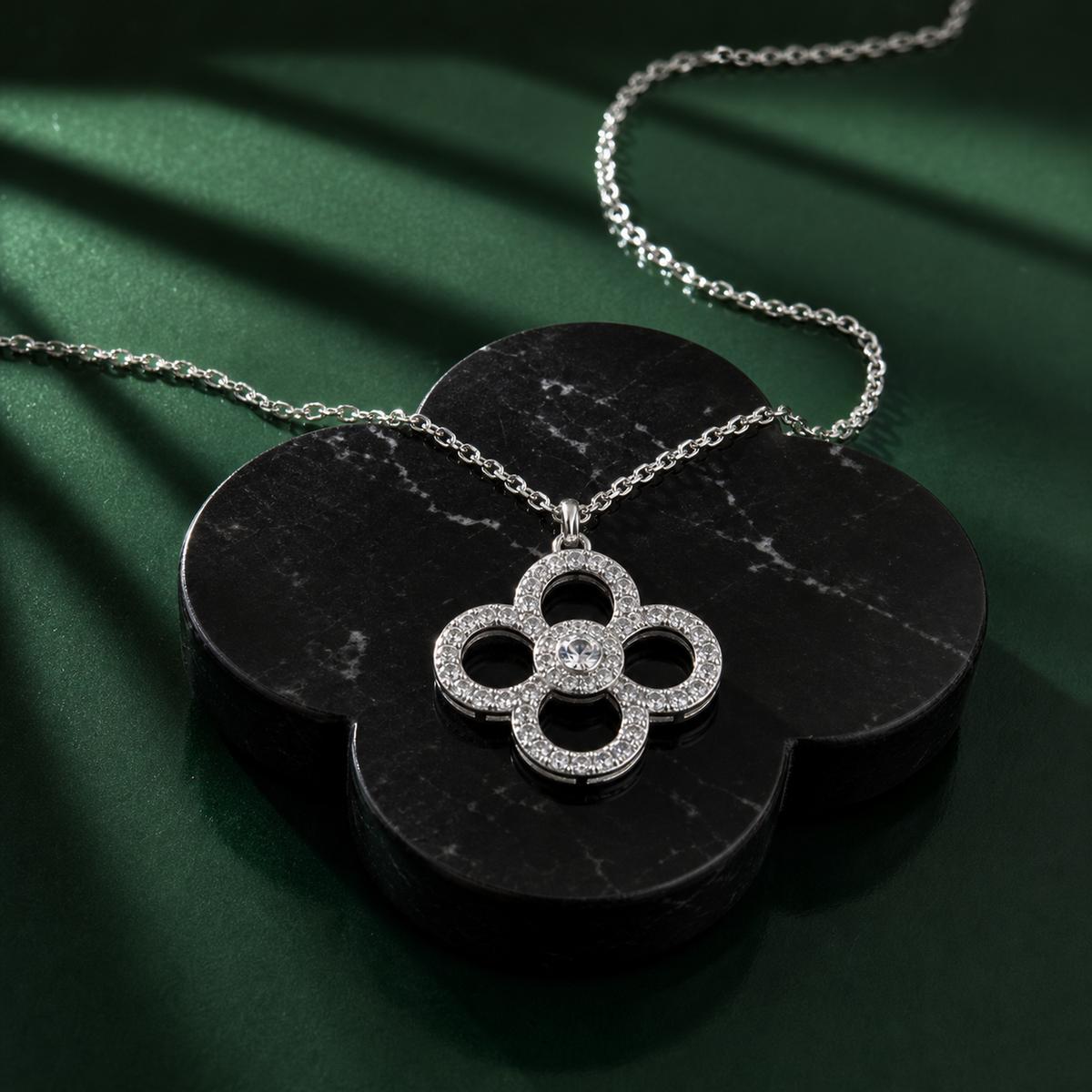 Silver Petal Cross Bloom Pendant product image 3