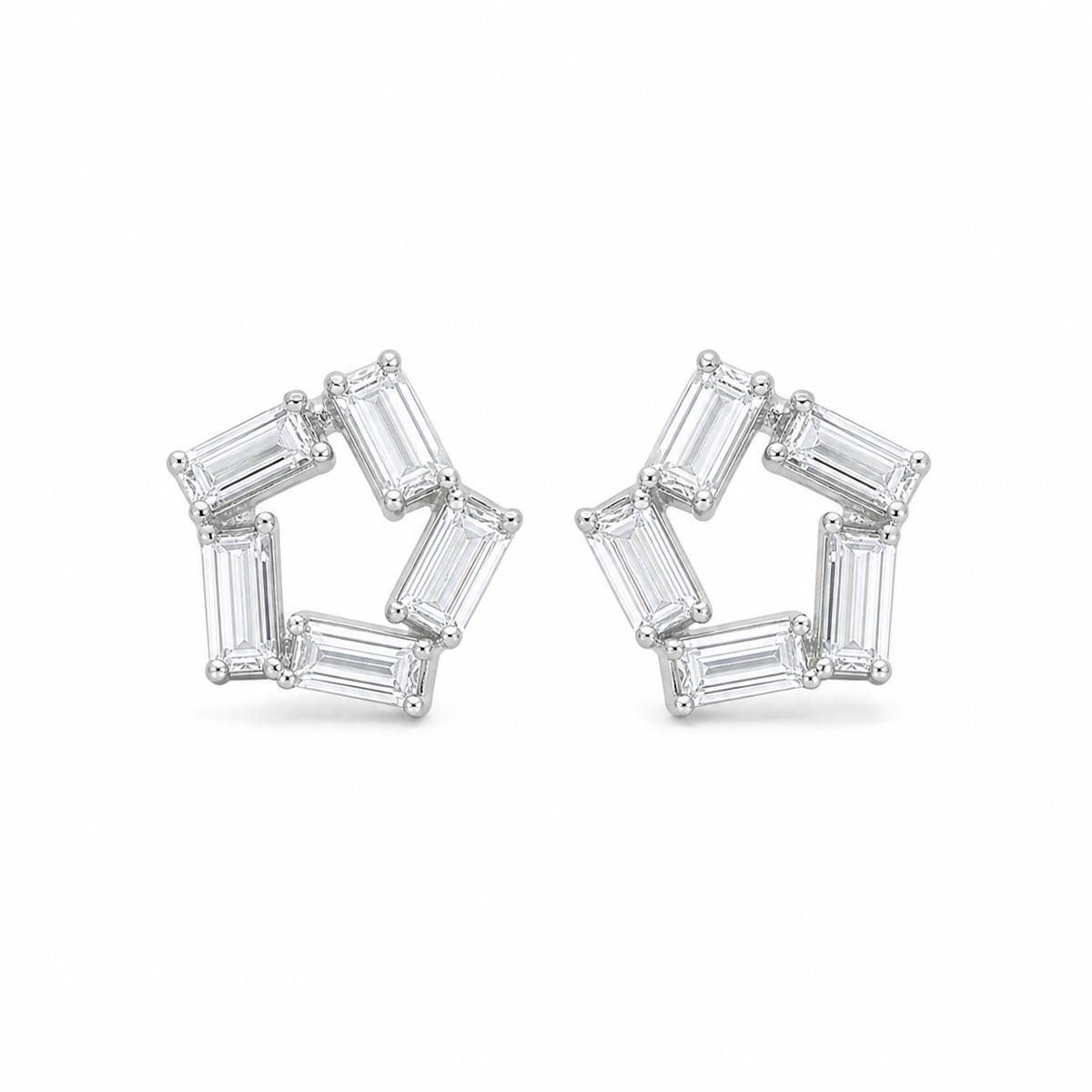 Silver Prism Baguette Star Earrings product image 1