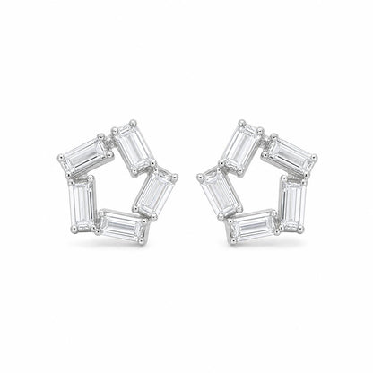 Silver Prism Baguette Star Earrings product image 1