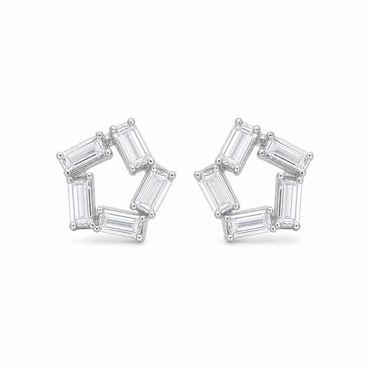 Silver Prism Baguette Star Earrings product image 1