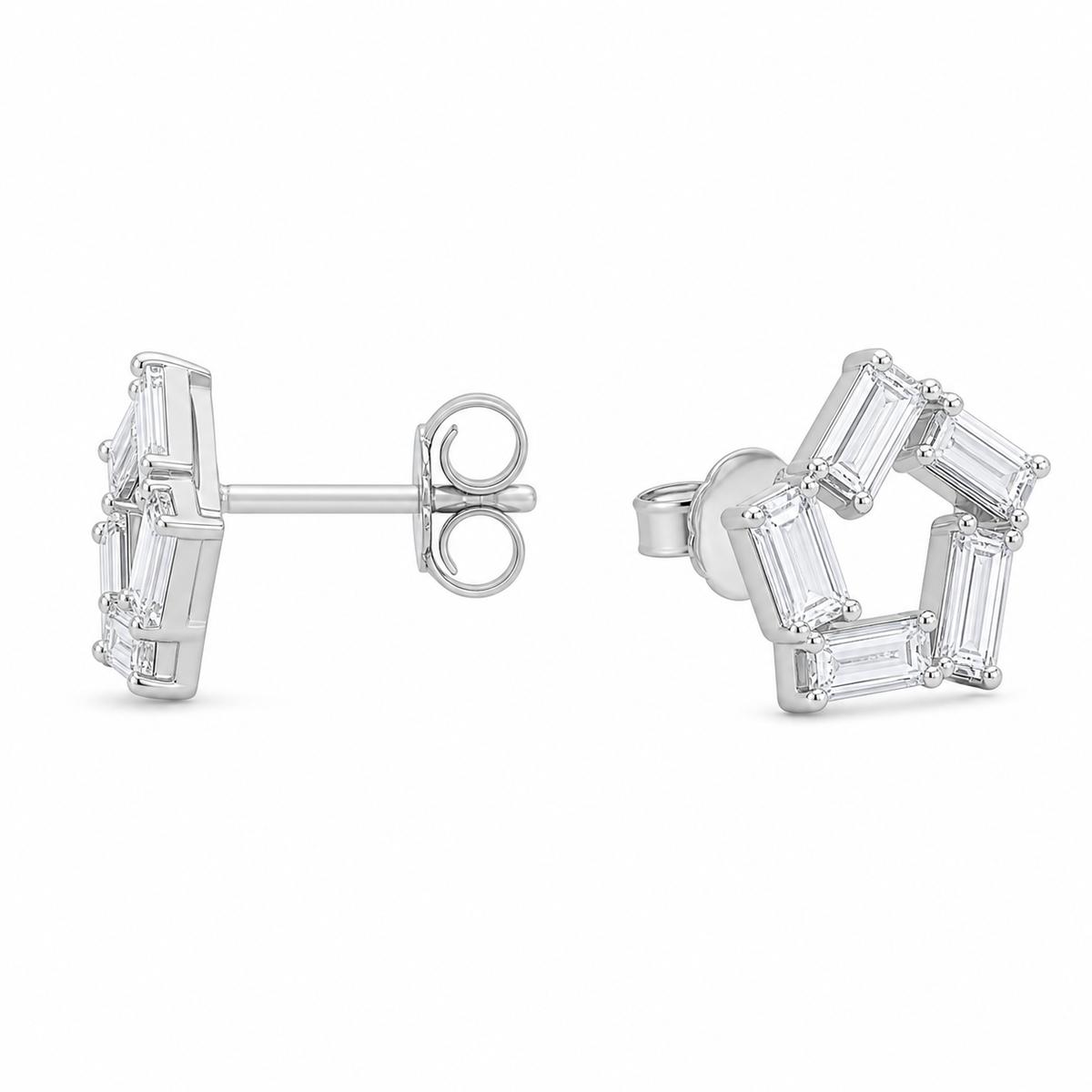 Silver Prism Baguette Star Earrings product image 3
