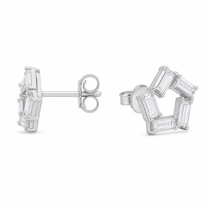 Silver Prism Baguette Star Earrings product image 3