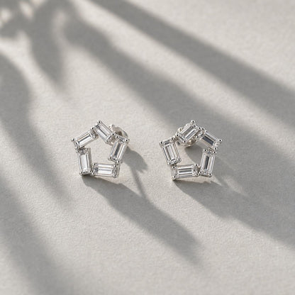 Silver Prism Baguette Star Earrings product image 5