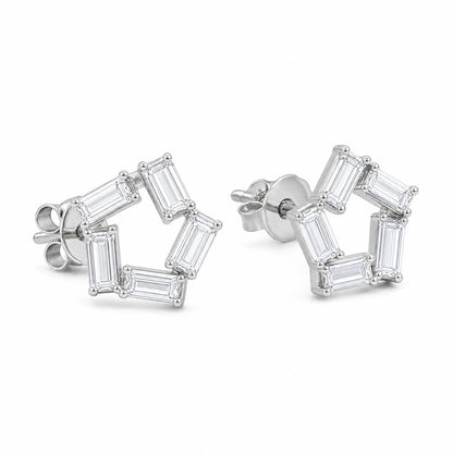 Silver Prism Baguette Star Earrings product image 2