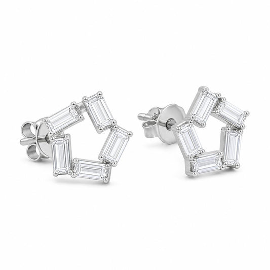 Silver Prism Baguette Star Earrings product image 2