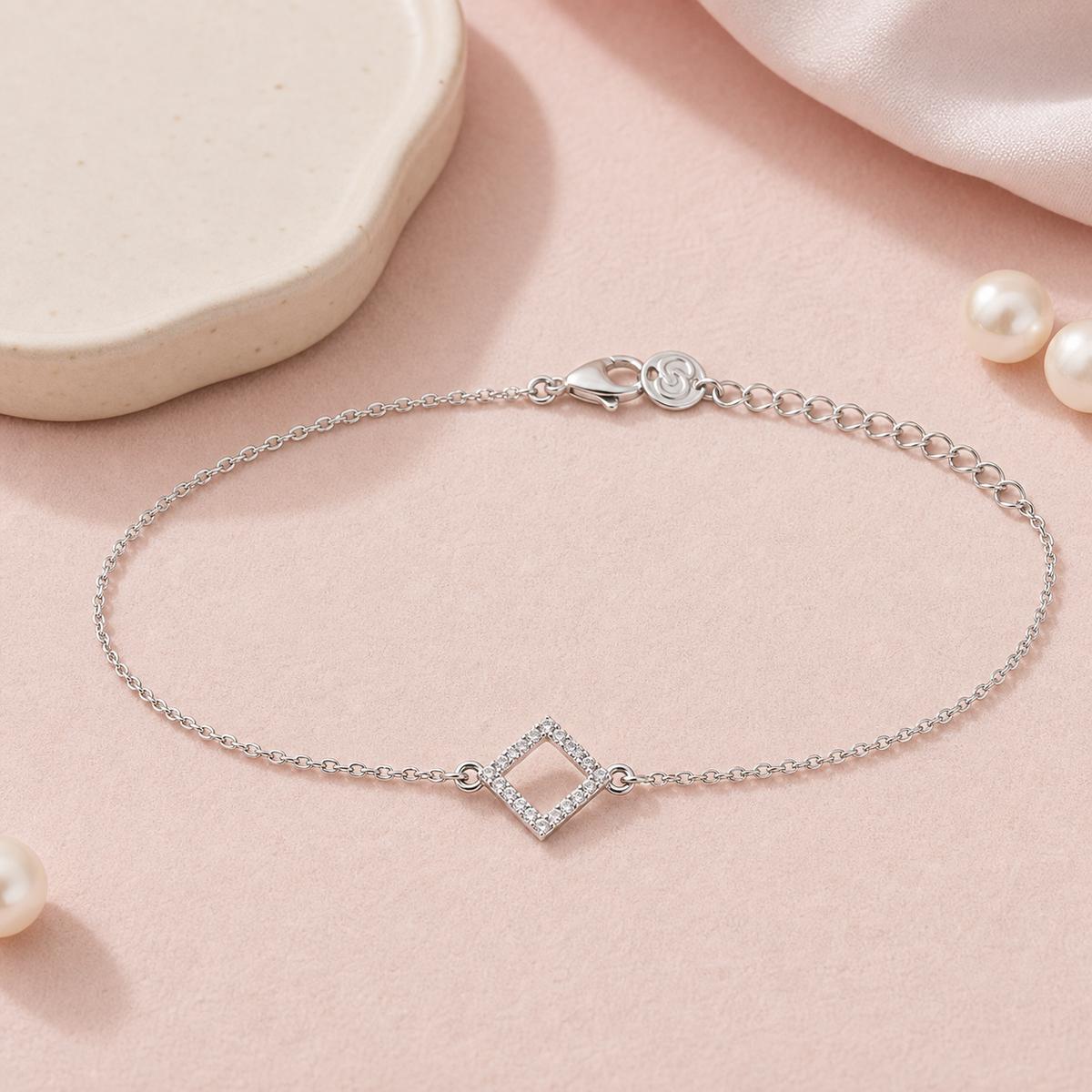 Silver Prism Diamond Anklet product image 2