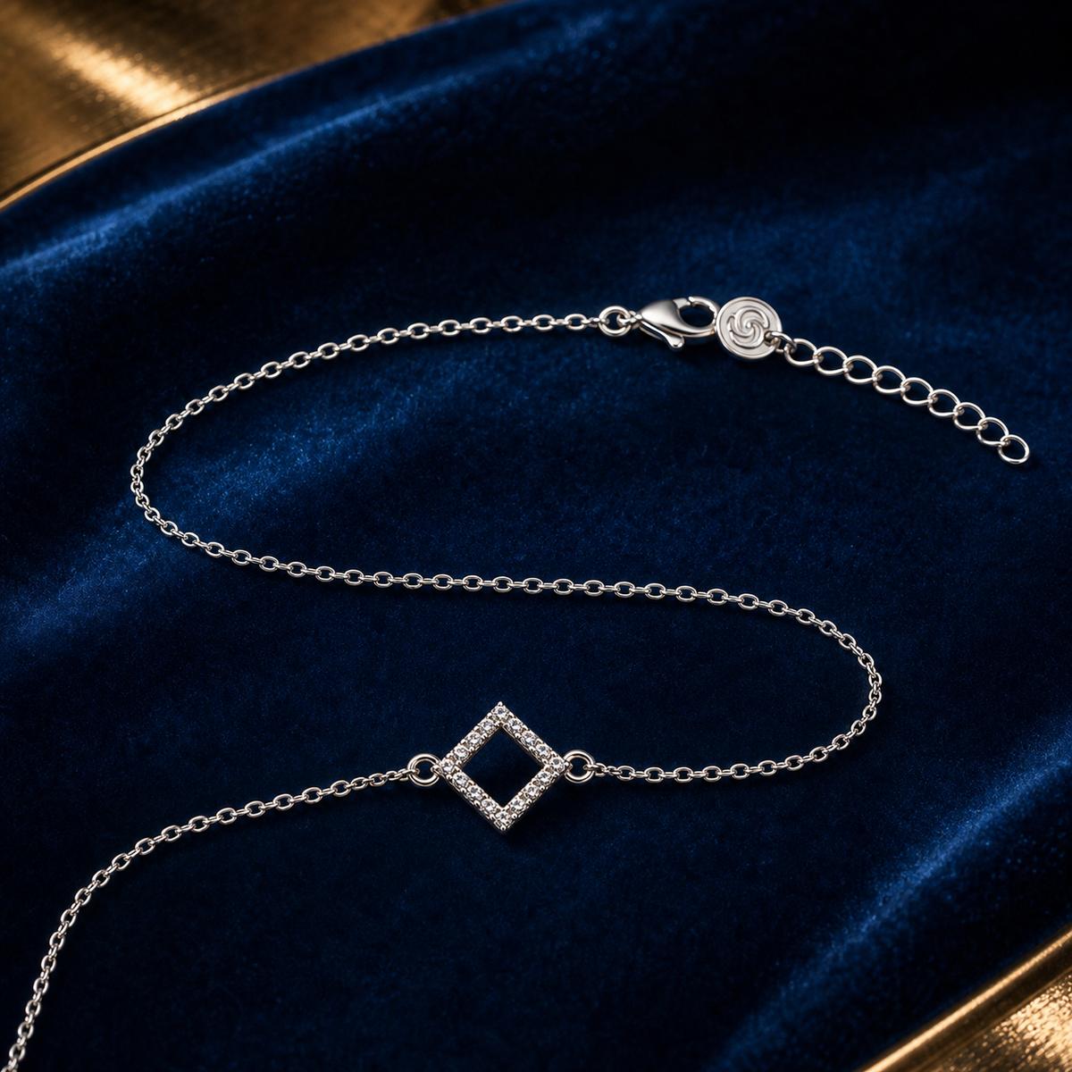 Silver Prism Diamond Anklet product image 3