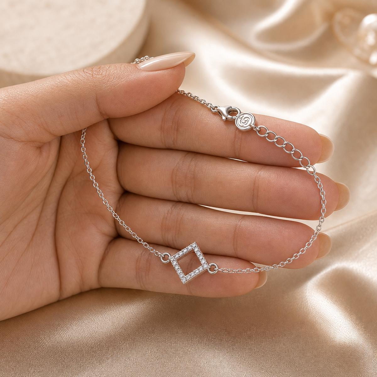 Silver Prism Diamond Anklet product image 10