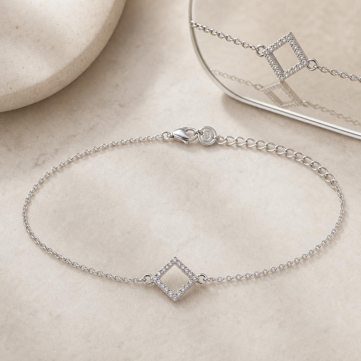 Silver Prism Diamond Anklet product image 11