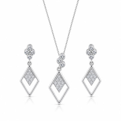 Silver Prism Diamond Drop Jewellery Set product image 1