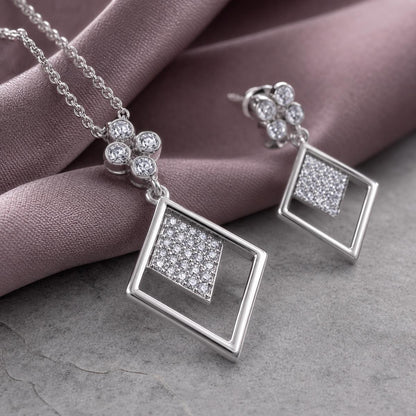 Silver Prism Diamond Drop Jewellery Set product image 4