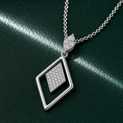 Silver Prism Diamond Pendant design detail