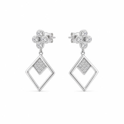 Silver Prism Floral Diamond Drop Earrings product image 1