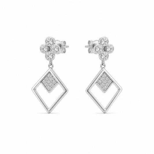 Silver Prism Floral Diamond Drop Earrings product image 1
