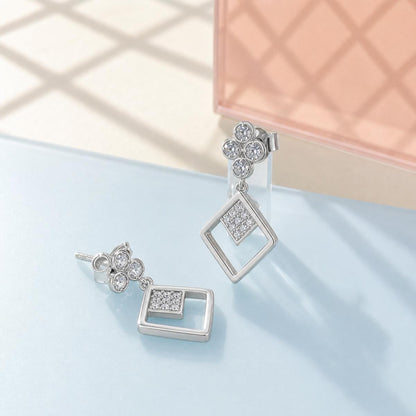 Silver Prism Floral Diamond Drop Earrings product image 5